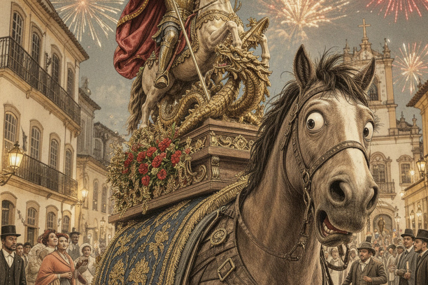 Corpus Christi e o cavalo de S&atilde;o Jorge