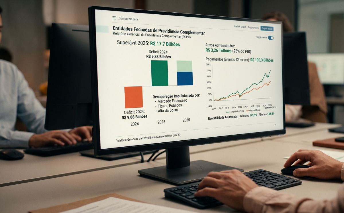 Fundos de pens&atilde;o fecham 2025 com super&aacute;vit de R$ 17,7 bilh&otilde;es