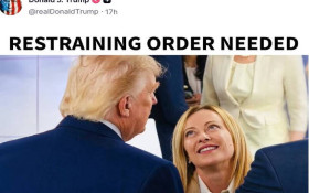Trump diz que precisa de medida protetiva contra Giorgia Meloni