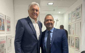 Coluna Magnavita | Ronaldo Caiado nos est&uacute;dios do Correio da Manh&atilde; no Rio
