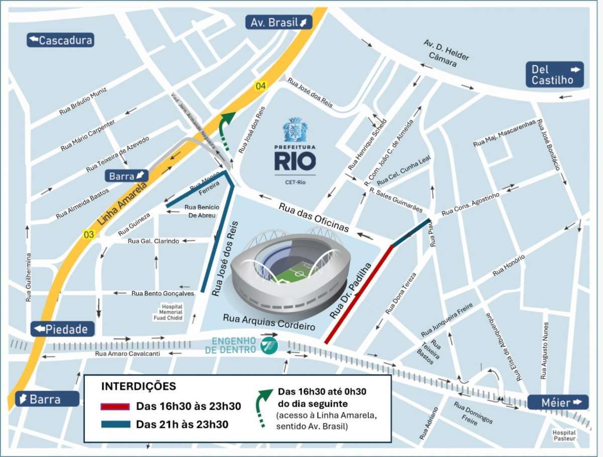 CET‑Rio monta esquema especial para Botafogo x Santos