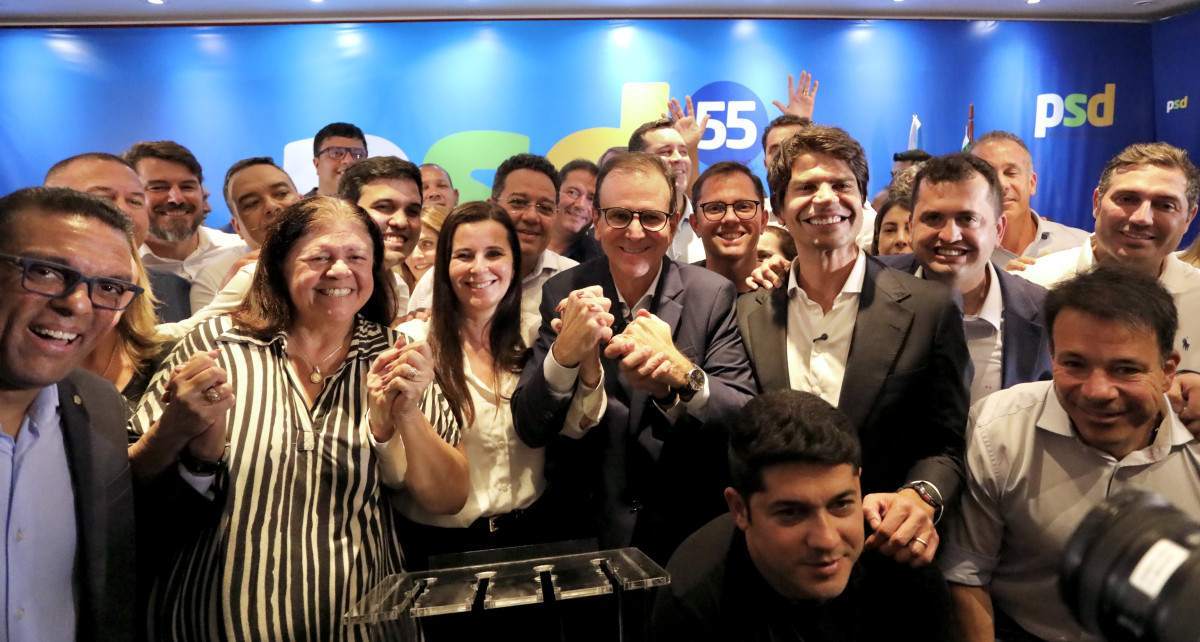Com políticos e correligionários, convenção foi realizada na sede do PSD, em Botafogo