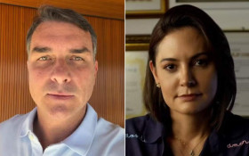 Em v&iacute;deo, Fl&aacute;vio Bolsonaro pede desculpas e chama Michelle para campanha