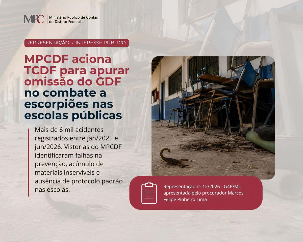 MPC‑DF apura o aparecimento de escorpi&otilde;es nas escolas p&uacute;blicas