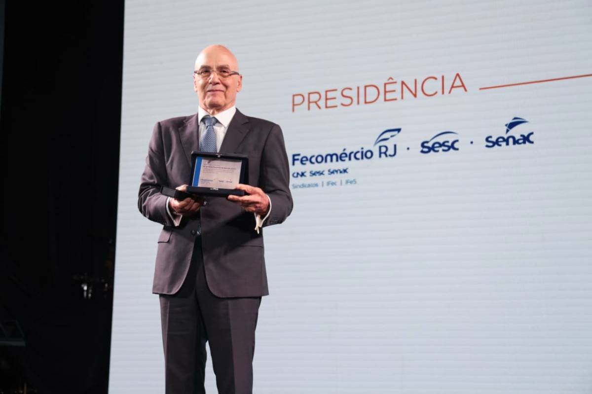 O anfitrião durante a solenidade de posse no Copacabana Palace. Antonio Florencio de Queiroz Junior foi reeleito presidente de Fecomércio RJ em maio deste ano