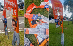 Campanha de Tourinho denuncia ato de vandalismo eleitoral