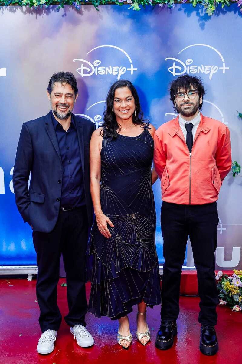Os diretores René Sampaio e Tati Fragoso, e o roteirista Matheus Souza