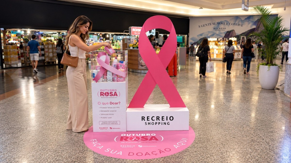 Recreio Shopping lan&ccedil;a campanha de Outubro Rosa com arrecada&ccedil;&atilde;o de itens de cuidado